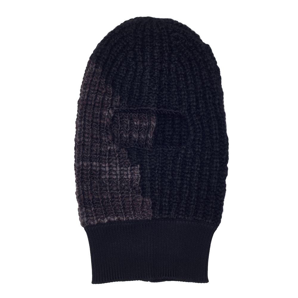 Passamontagna Gaia Segattini Knotwear x FLAT shop Balaclava Black – vista frontale