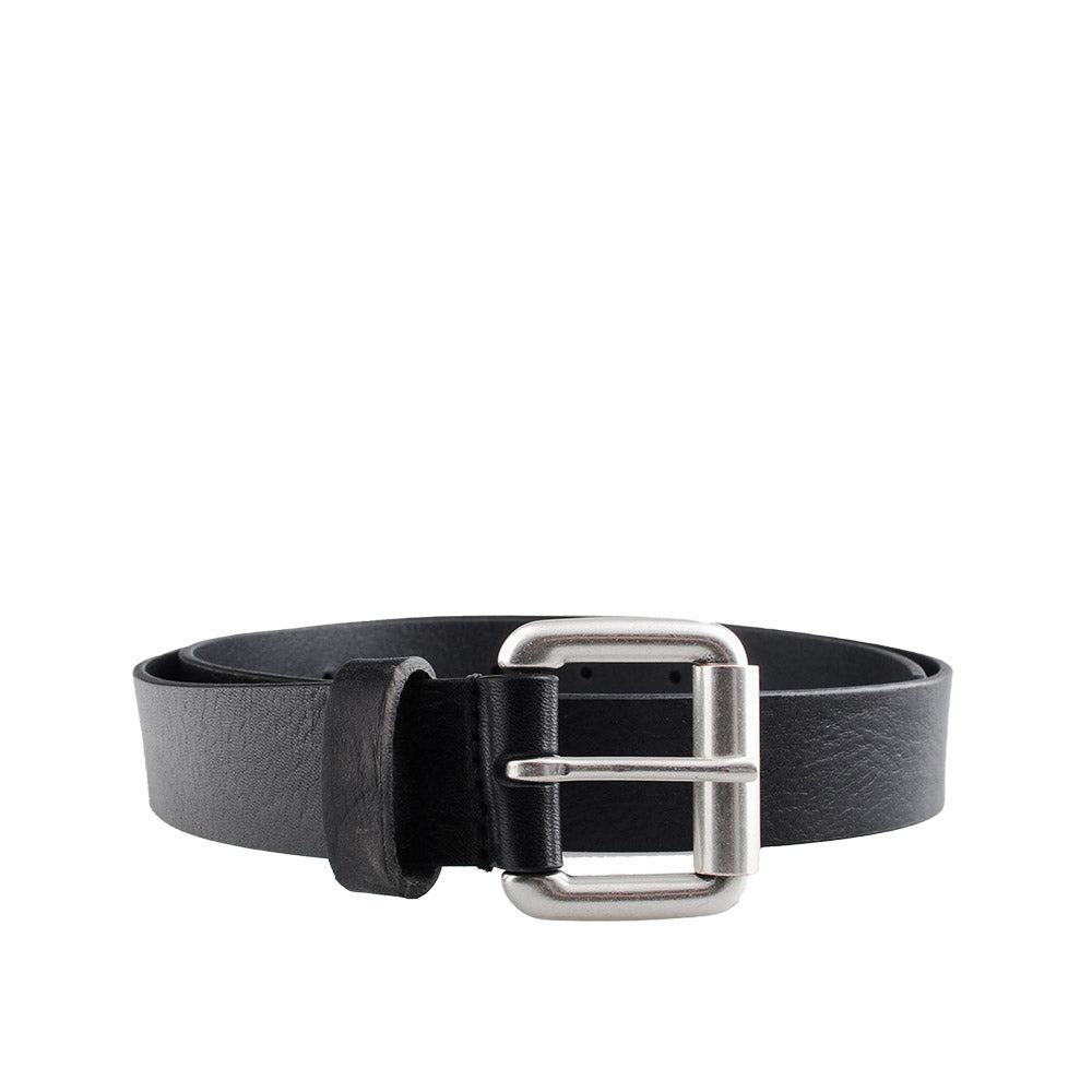 Cintura Molebo Square Buckle Leather Belt Black – vista frontale