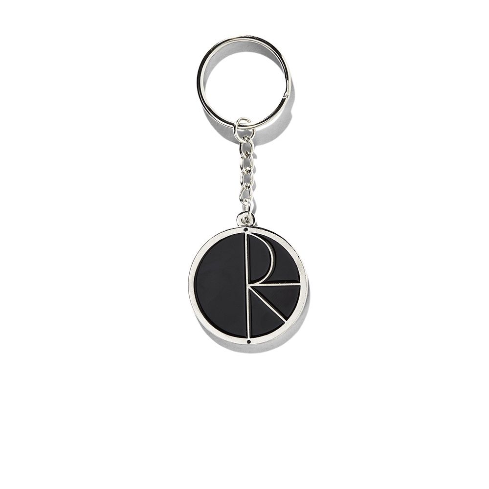 Portachiavi Polar Skate Co. Keychain Fill Logo Silver / Black – vista frontale