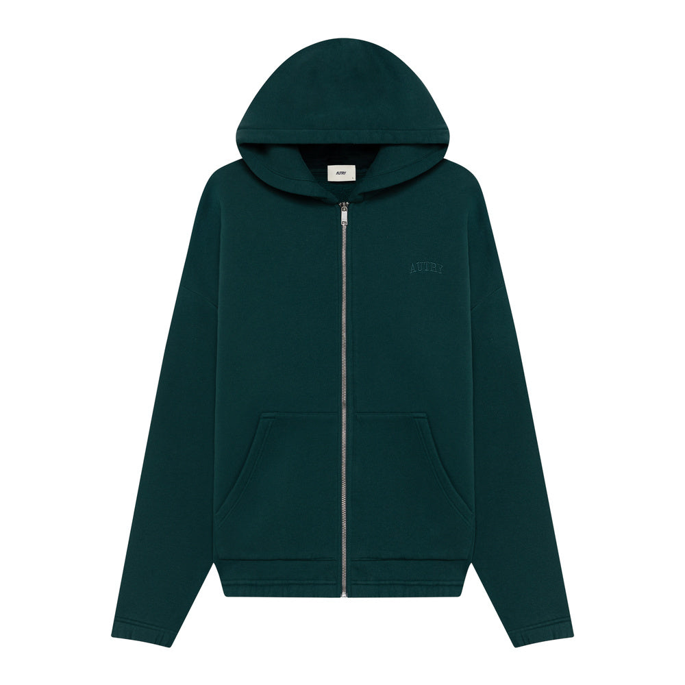 Felpa con zip Autry Zip-Up Hoodie Green – vista frontale