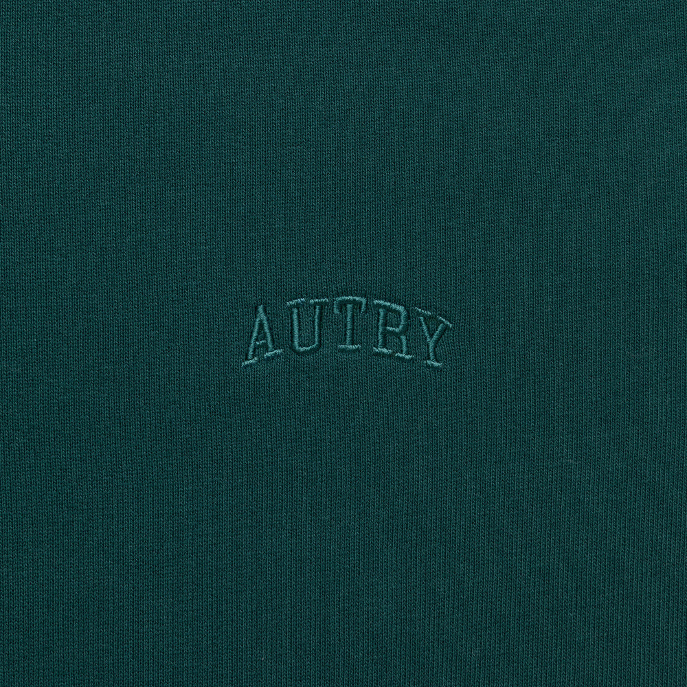 Felpa con zip Autry Zip-Up Hoodie Green – dettaglio del logo ricamato