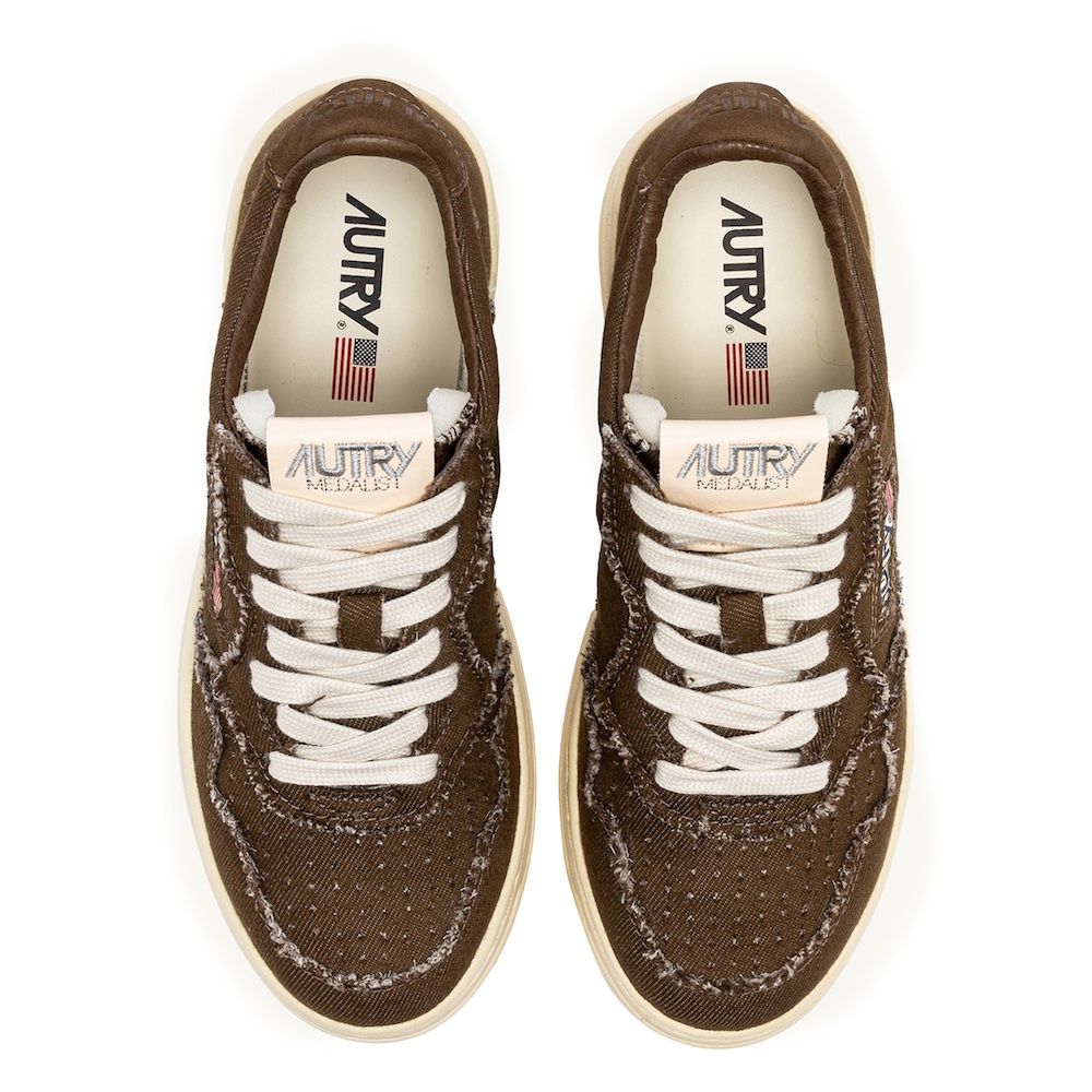 Sneaker Autry Medalist Low Woman Denim Sepia – vista dall'alto