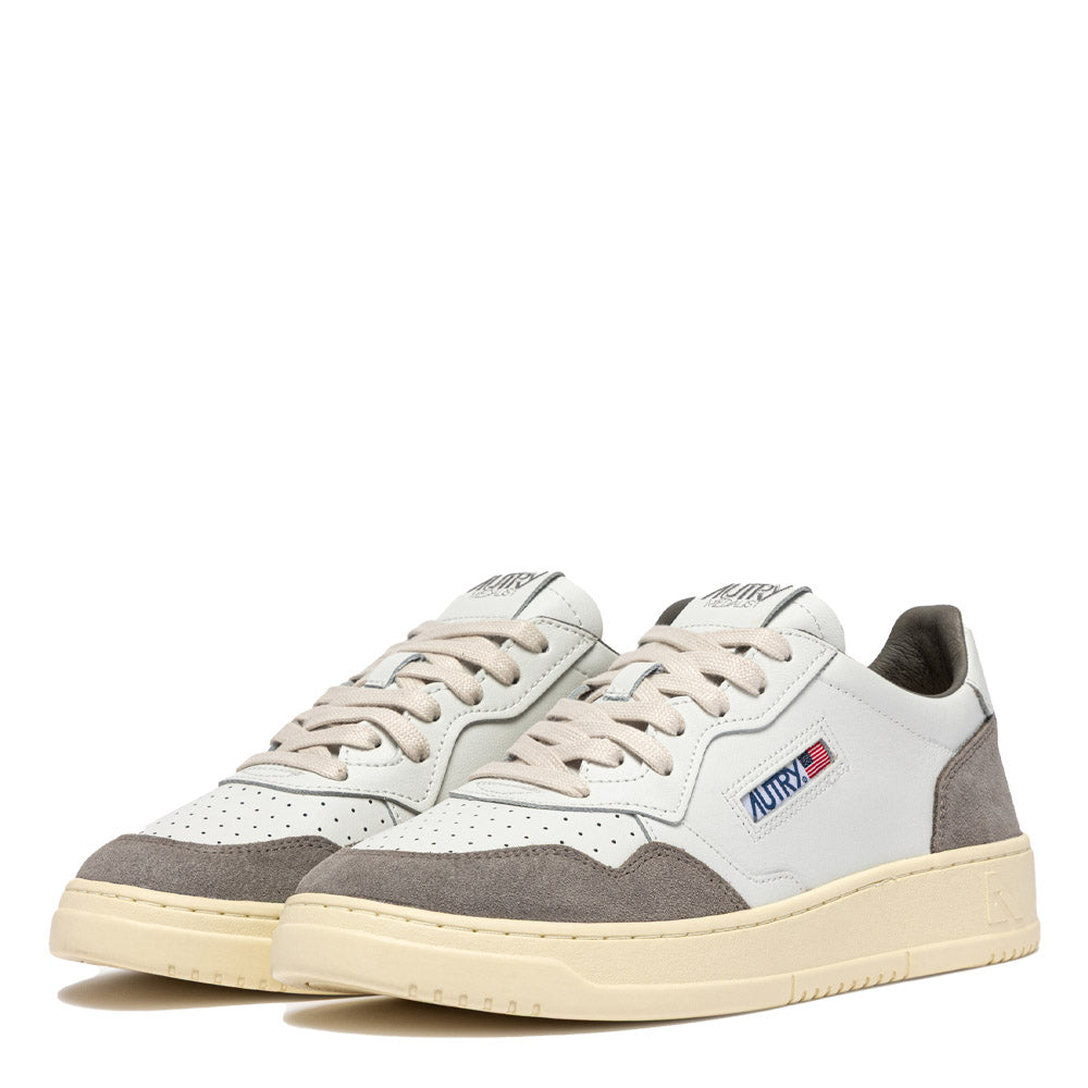 Sneaker Autry Medalist Low Man Soft Leather/Suede White/Cemento – vista laterale interna