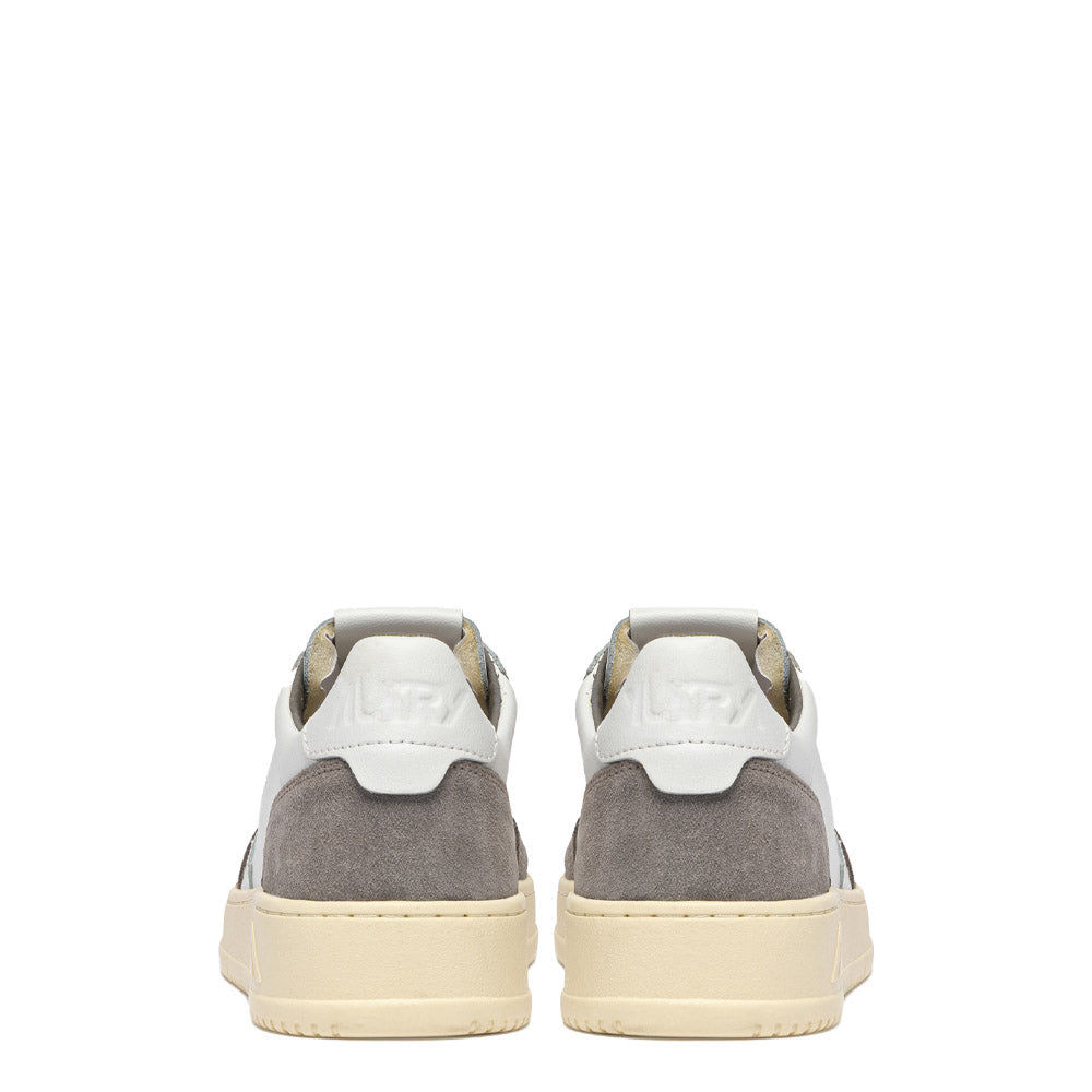 Sneaker Autry Medalist Low Man Soft Leather/Suede White/Cemento – vista posteriore