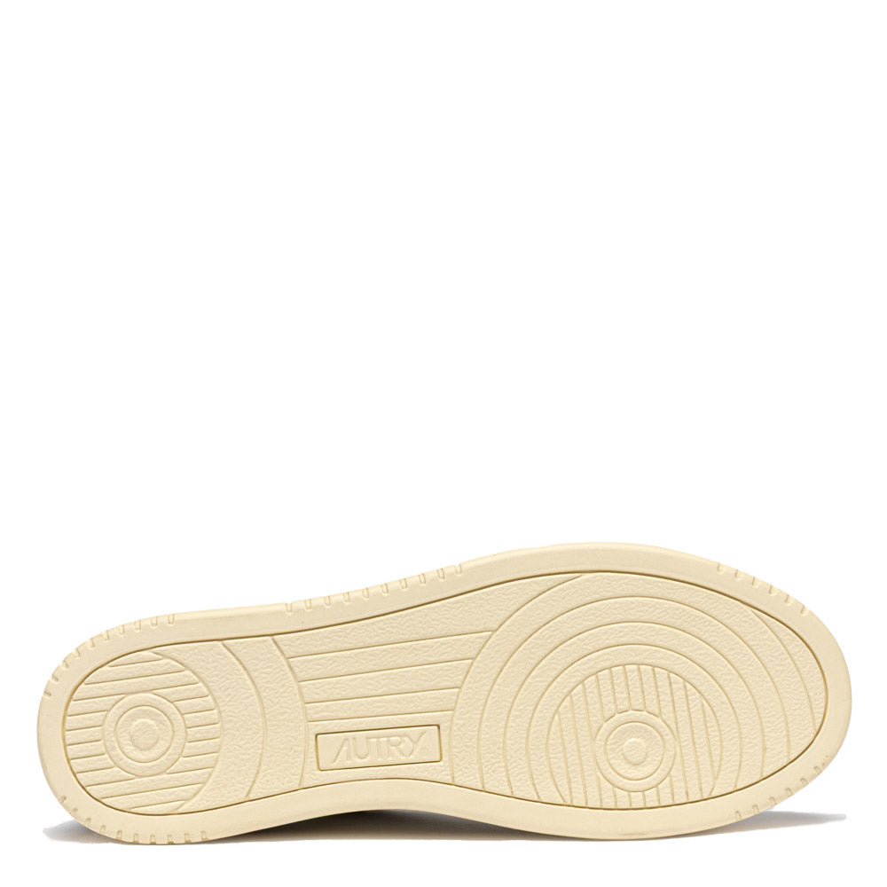 Sneaker Autry Medalist Low Man Soft Leather/Suede White/Cemento – suola in gomma