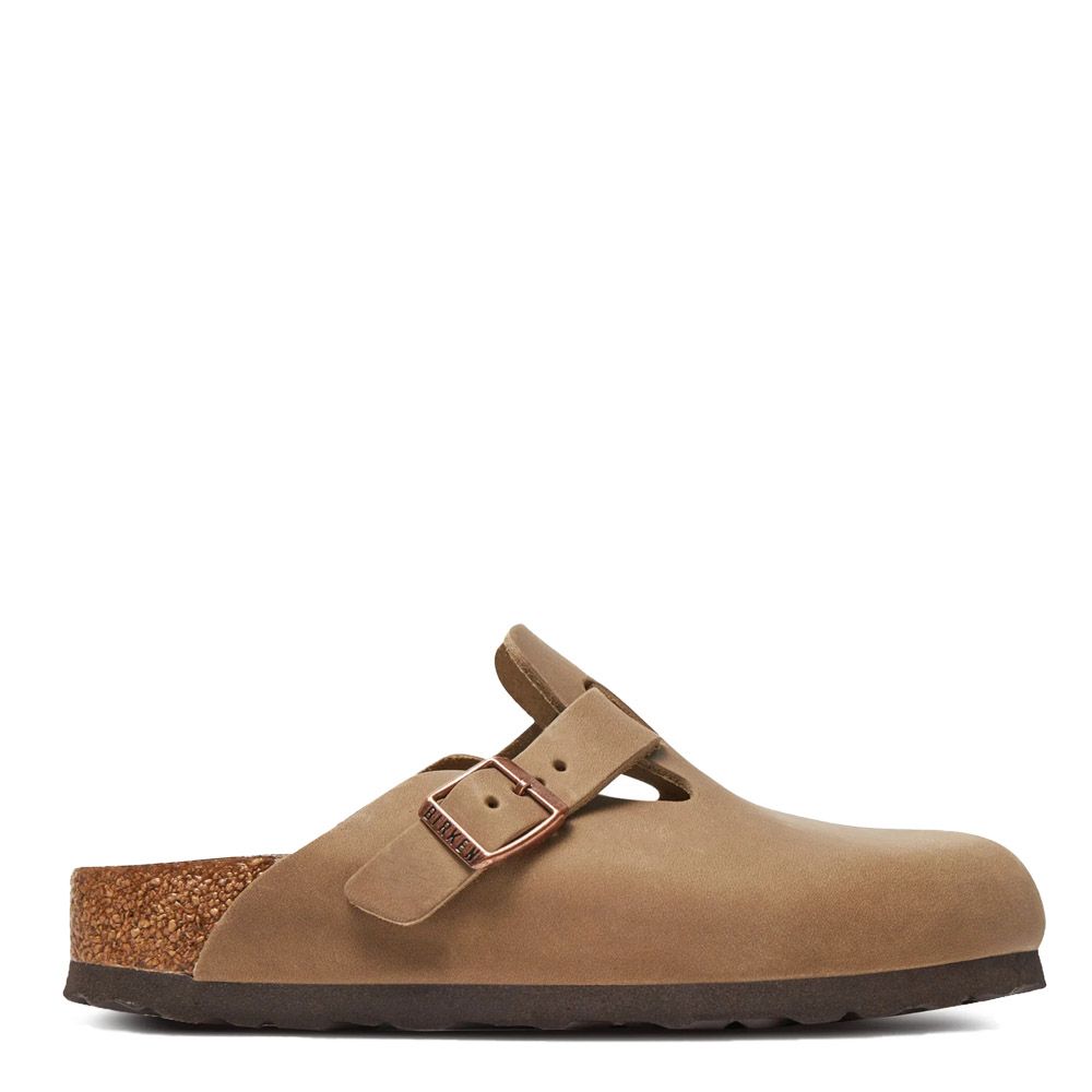 Zoccolo Birkenstock Boston Soft Footbed in nabuk oliato Tobacco Brown