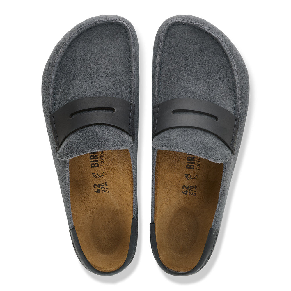 Zoccolo Birkenstock Naples Wrapped in pelle mista Charcoal – vista dall'alto