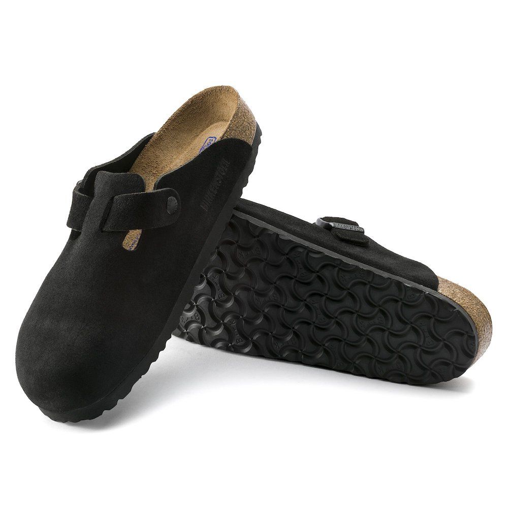 Zoccolo Birkenstock Boston Soft Footbed in pelle scamosciata Black – vista della suola