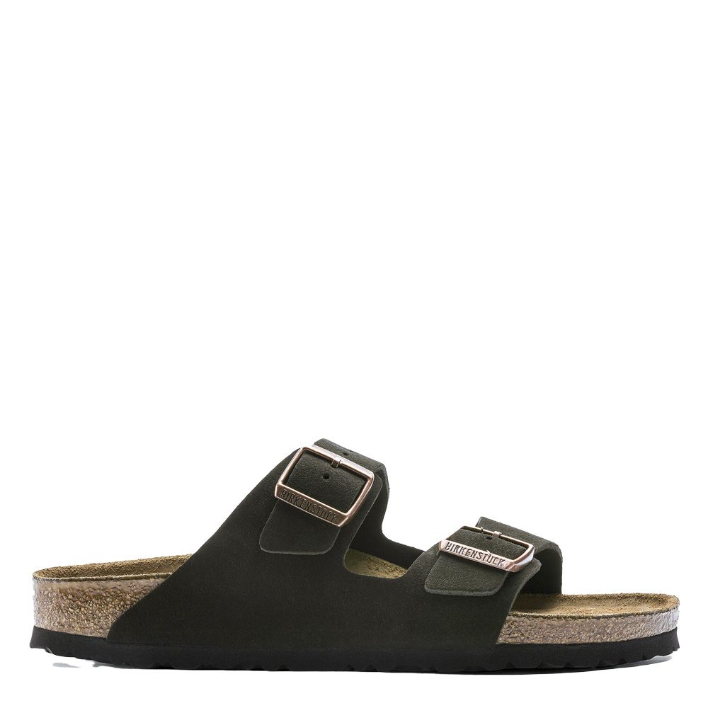 Sandalo Birkenstock Arizona Soft Footbed in pelle scamosciata Mocha