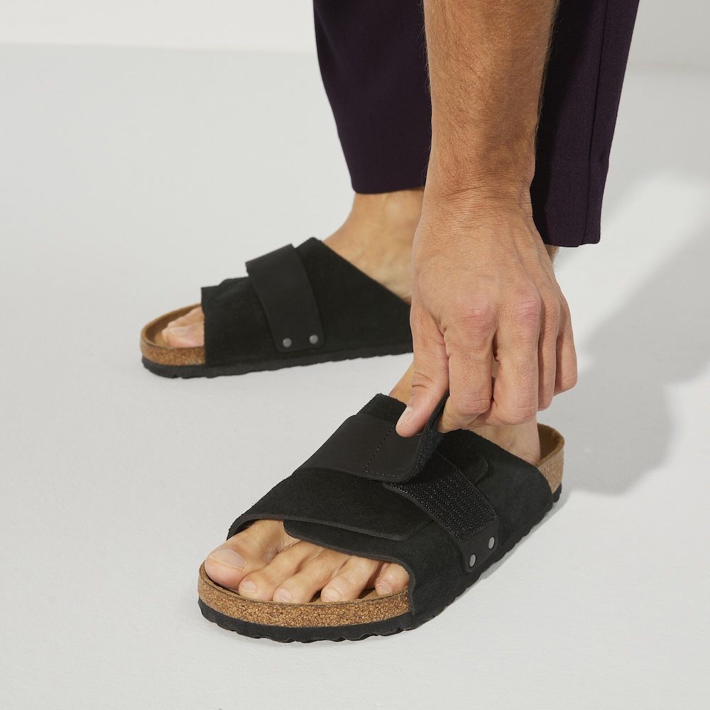 Sandalo Birkenstock Kyoto in pelle scamosciata e nabuk Black – dettaglio