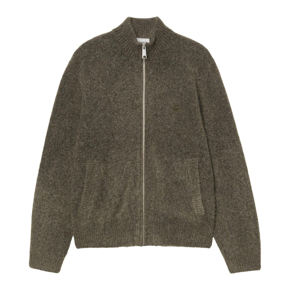 Cardigan Carhartt WIP Curtis Sweater Jacket Tangled Shungite – vista frontale