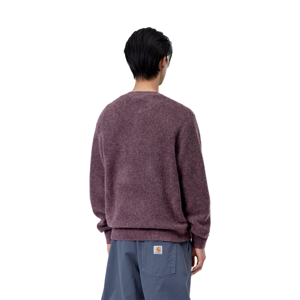 Maglione Carhartt WIP Curtis Sweater Tangled Shady Purple – indossato vista posteriore