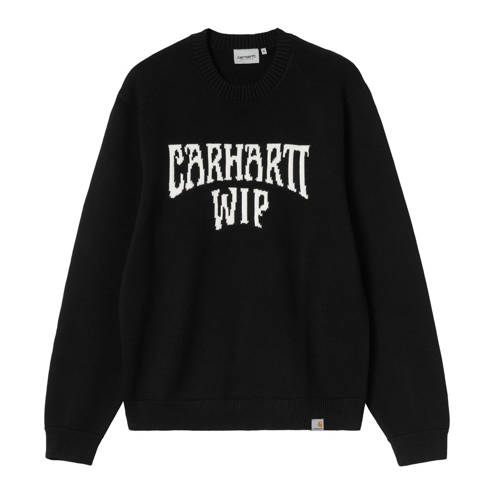 Maglione Carhartt WIP Deck Sweater Black / Wax – vista frontale