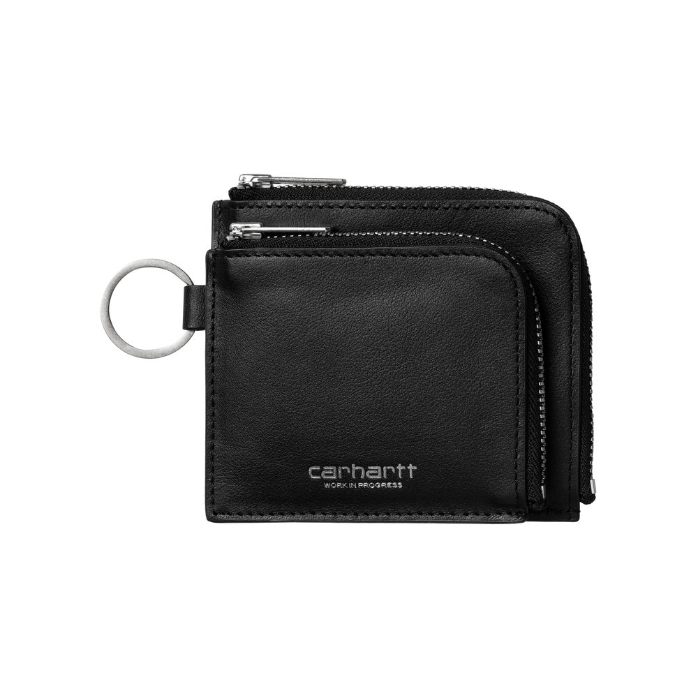 Portafoglio Carhartt WIP Double Vegas Zip Wallet Black / Silver – vista frontale