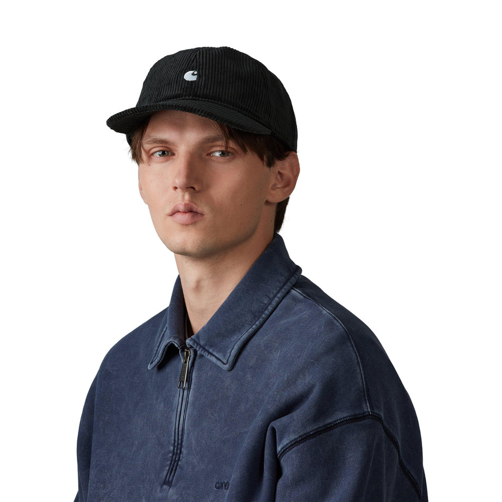 Cappellino Carhartt WIP Harlem Cap Black / White – indossato