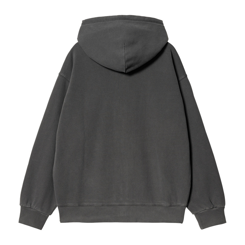 Felpa con cappuccio Carhartt WIP Hooded Nelson Jacket Black Garment Dyed – vista posteriore