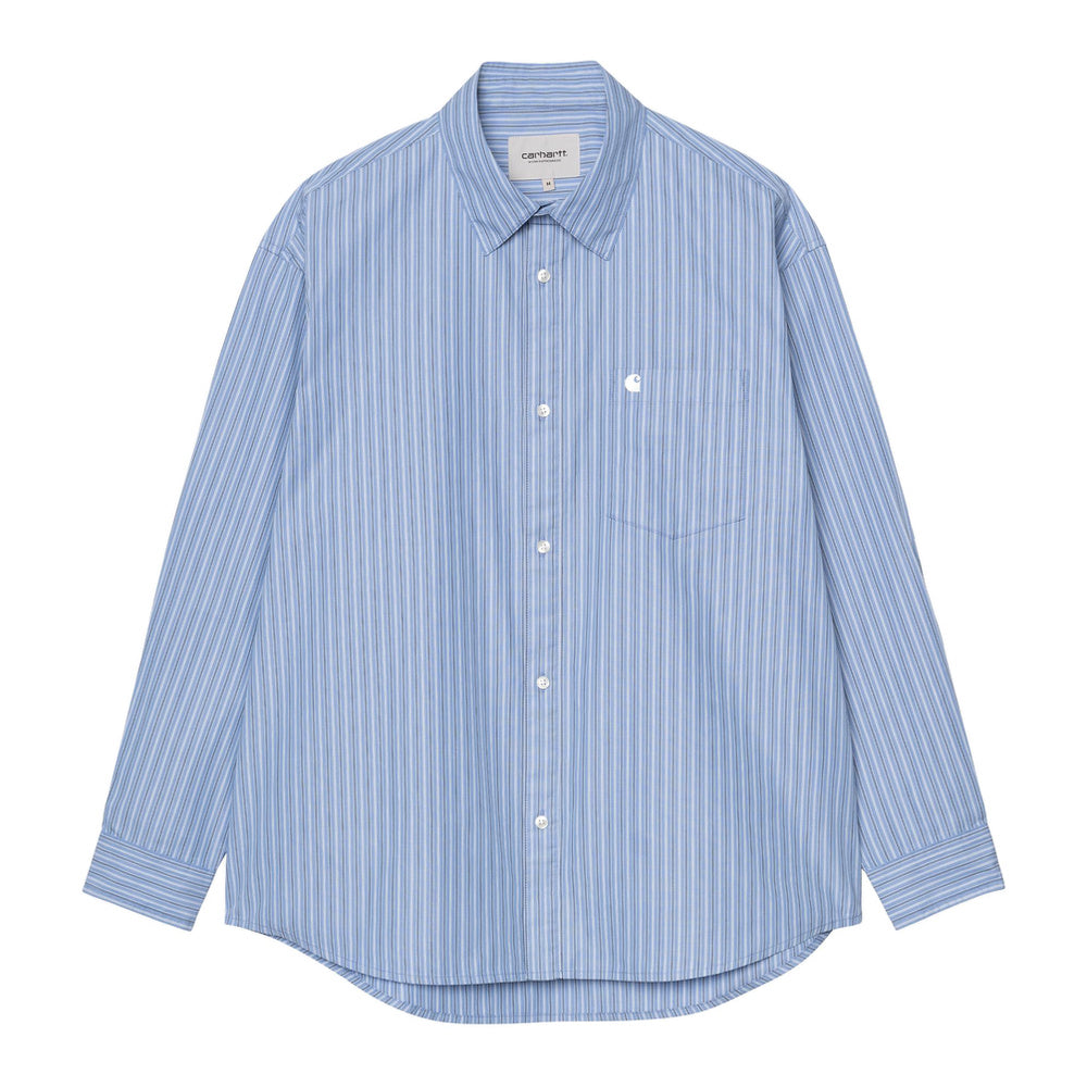 Camicia Carhartt WIP L/S Keene Shirt Keene Stripe Curacao – vista frontale