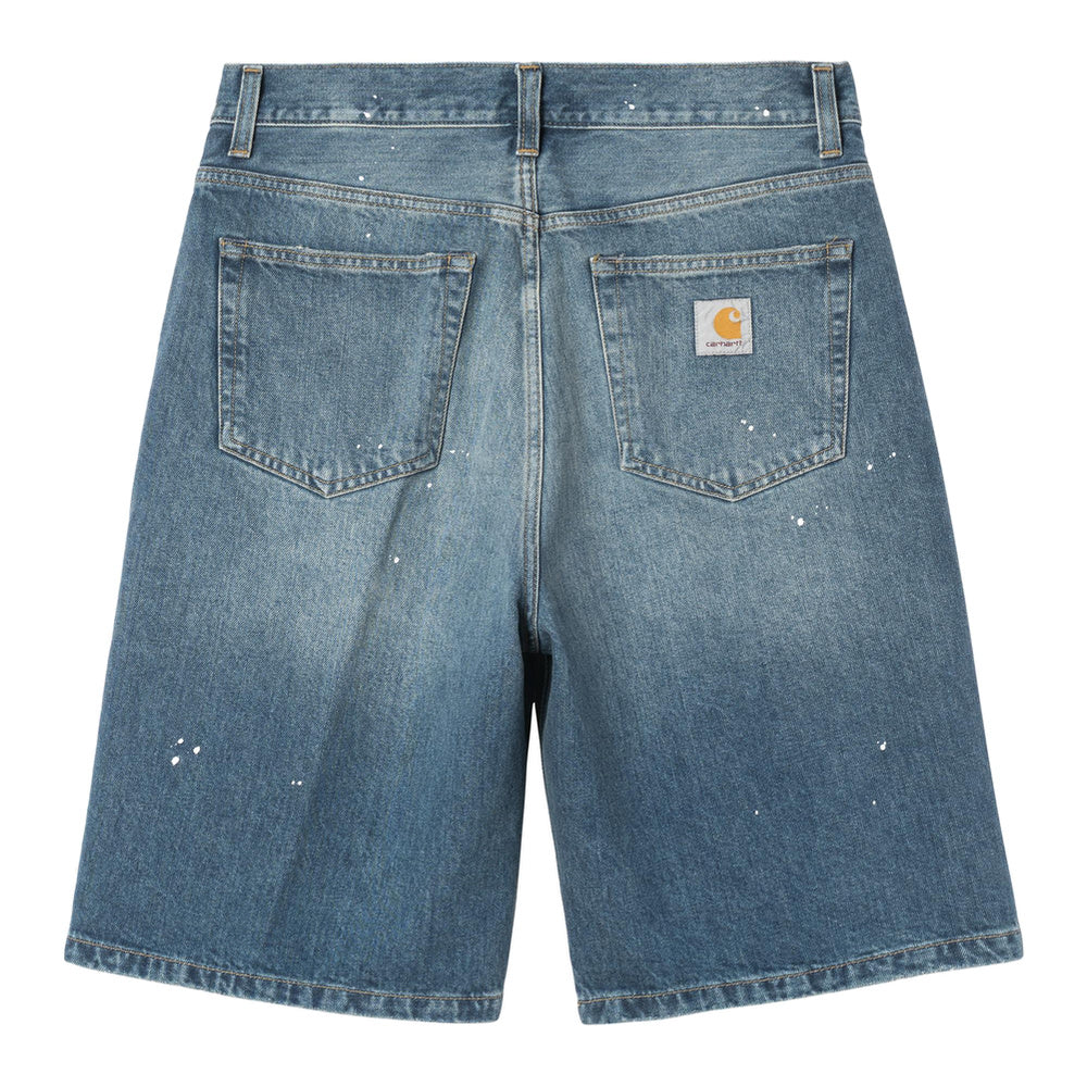 Short Carhartt WIP Landon Short Blue Destroy Wash Splatter – vista posteriore