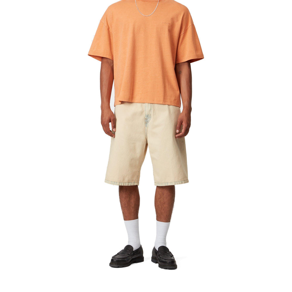 Short Carhartt WIP Landon Short Blue Sand Bleached – indossati vista frontale