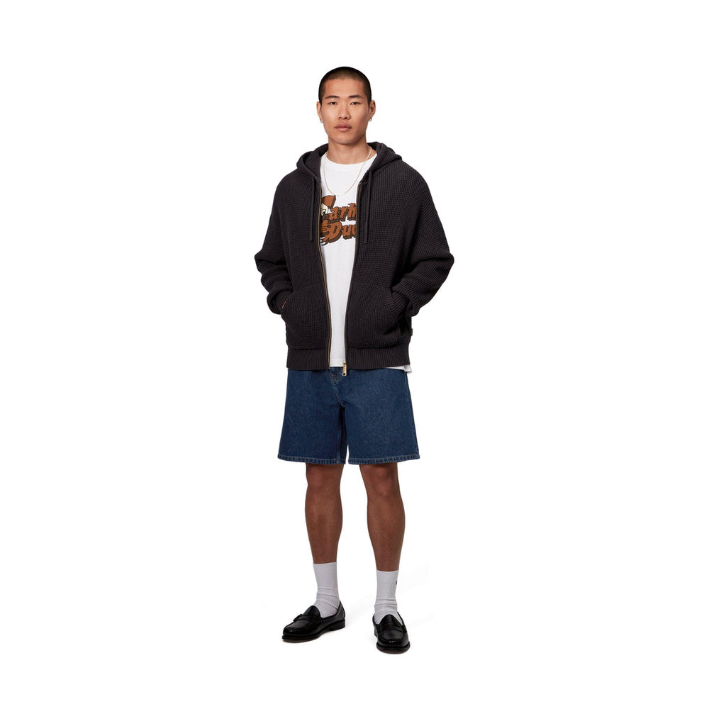Short Carhartt WIP Nolan Short Blue Heavy Stone Washed – indossati figura intera