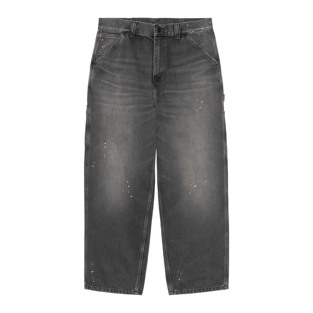 Pantaloni da lavoro Carhartt WIP OG Single Knee Pant Black Destroy Wash Splatter – vista frontale