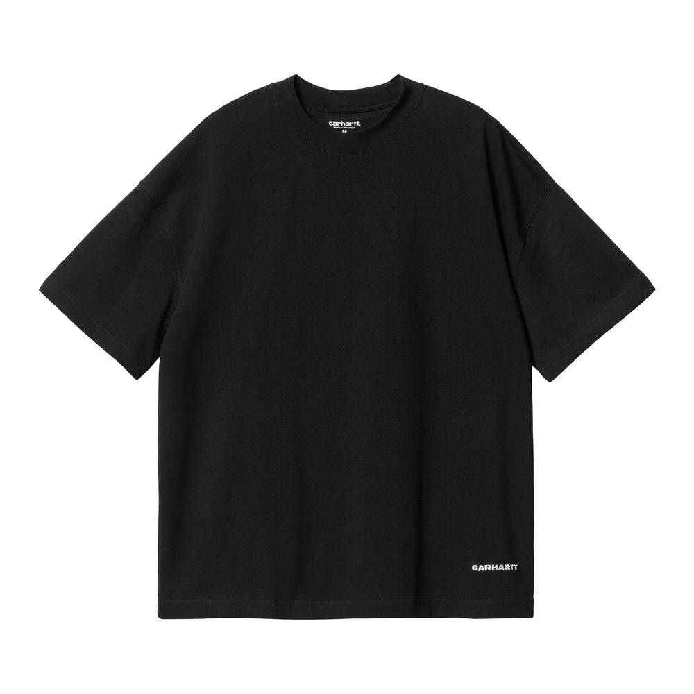 T-shirt Carhartt WIP S/S Link Script T-Shirt Black / White – vista frontale