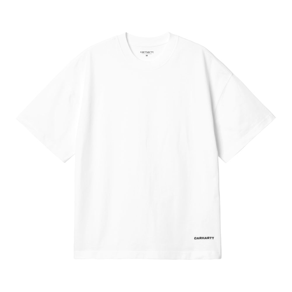 T-shirt Carhartt WIP S/S Link Script T-Shirt White / Black – vista frontale