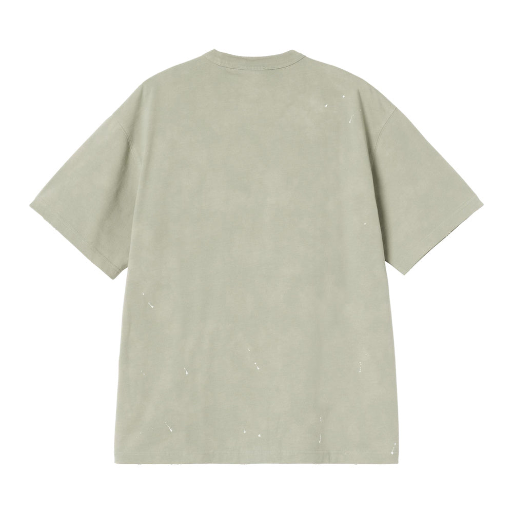 T-shirt Carhartt WIP S/S Painter T-Shirt Shady Green Destroy Wash Splatter – vista posteriore