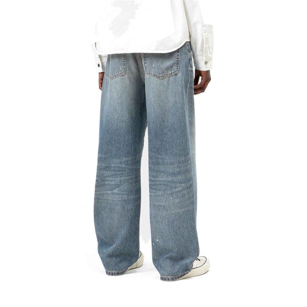Jeans Carhartt WIP W' Arin Pant Blue Destroy Wash Splatter – indossati vista posteriore