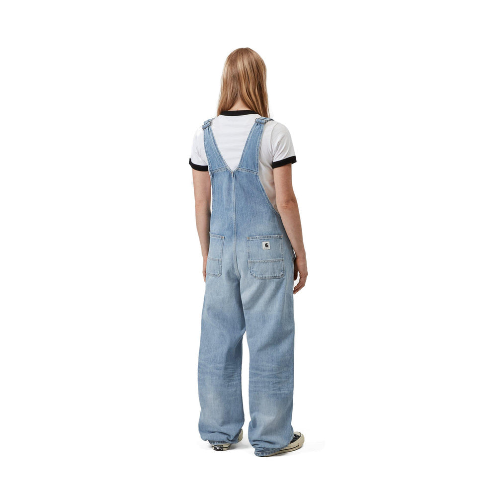 Salopette Carhartt WIP W' Bib Overall Straight Blue Burst Washed – indossata vista posteriore