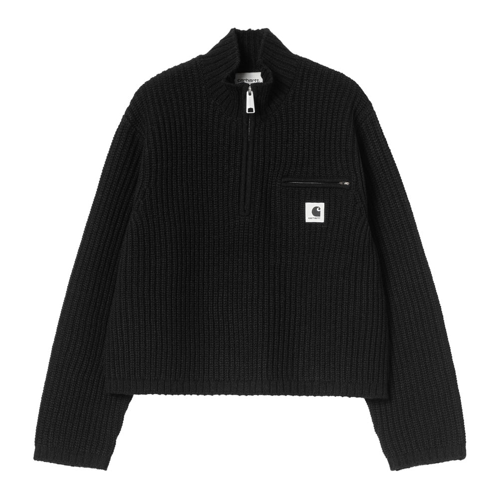 Maglione Carhartt WIP W' Detroit Half Zip Sweater Black – vista frontale