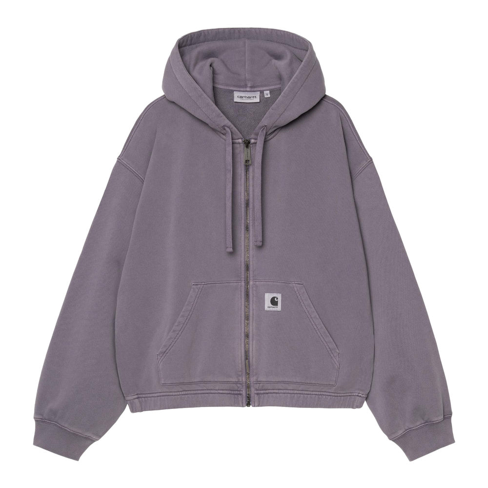 Felpa con cappuccio Carhartt WIP W' Hooded Hoggard Jacket Shady Purple Garment Dyed – vista frontale