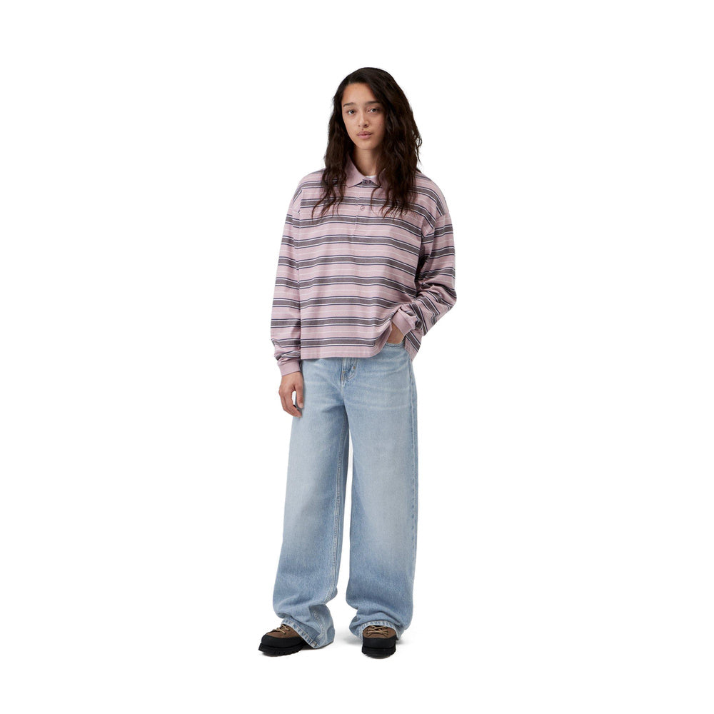 Jeans Carhartt WIP W' Jane Pant Blue Heavy True Stone – indossati figura intera