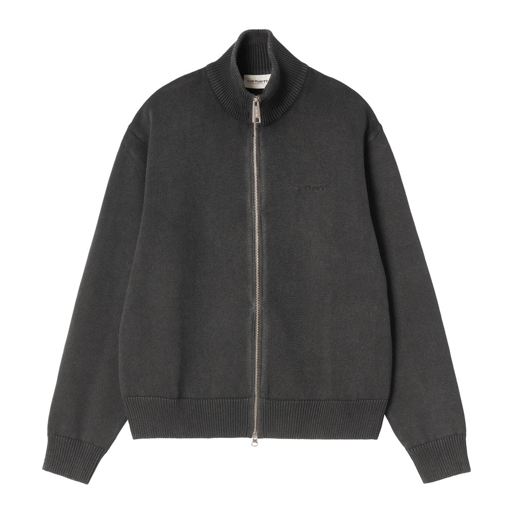 Cardigan Carhartt WIP W' Kori Sweater Jacket Black Garment Dyed – vista frontale