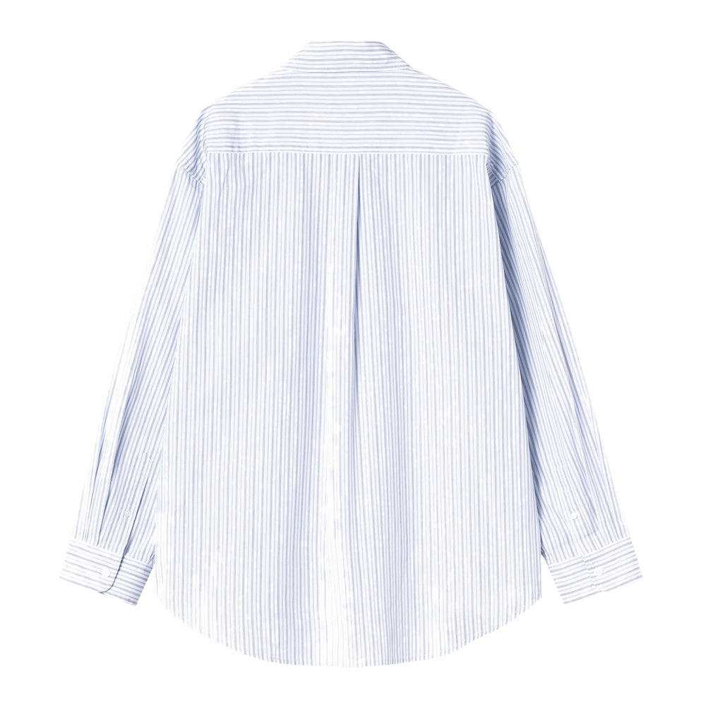 Camicia Carhartt WIP W' L/S Keene Shirt Keene Stripe White – vista posteriore