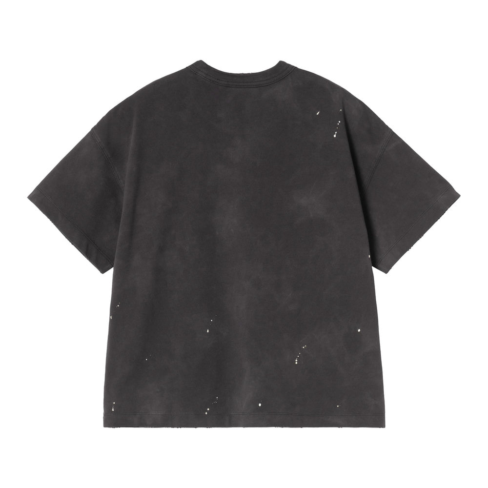 T-shirt Carhartt WIP W' S/S Painter T-Shirt Black Destroy Wash Splatter – vista posteriore