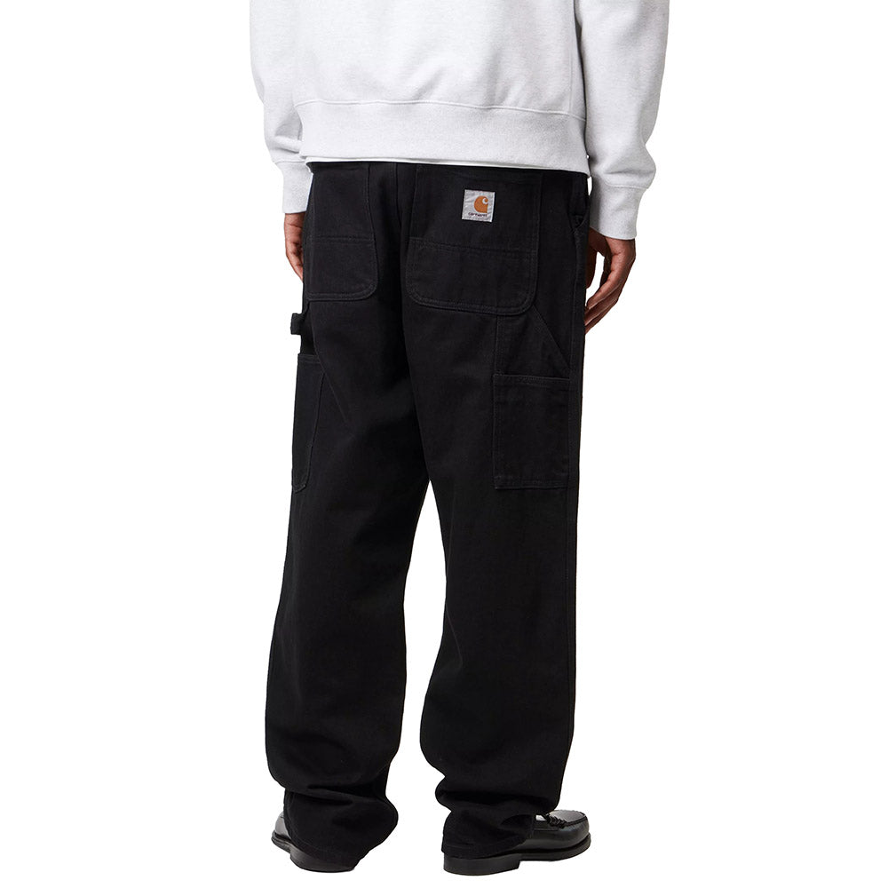Pantaloni Carhartt WIP Single Knee Pant Black / Rinsed – indossati vista posteriore