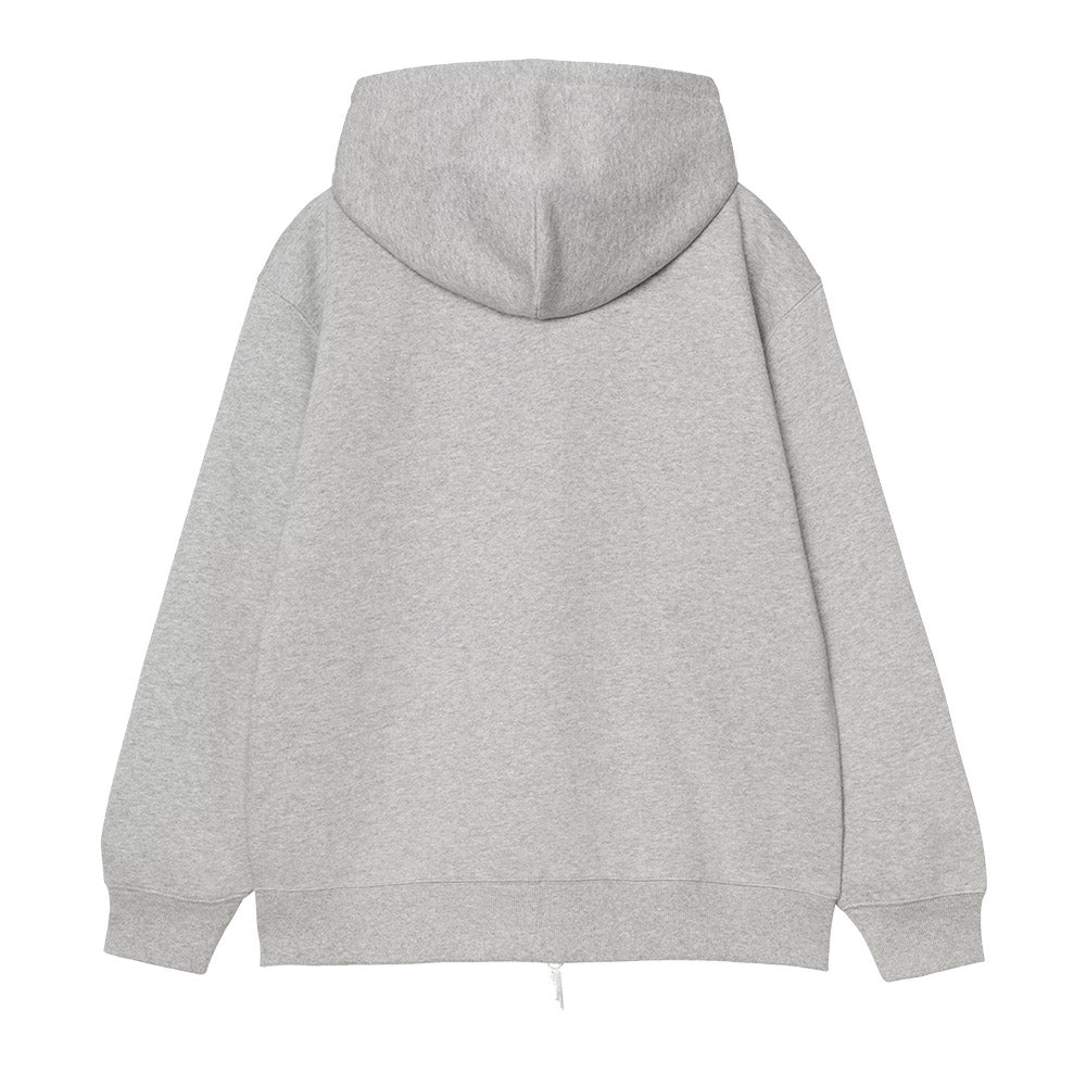 Felpa con cappuccio Carhartt WIP Women's Hooded Small Heart Patch Jacket Grey Heather / Black – vista posteriore