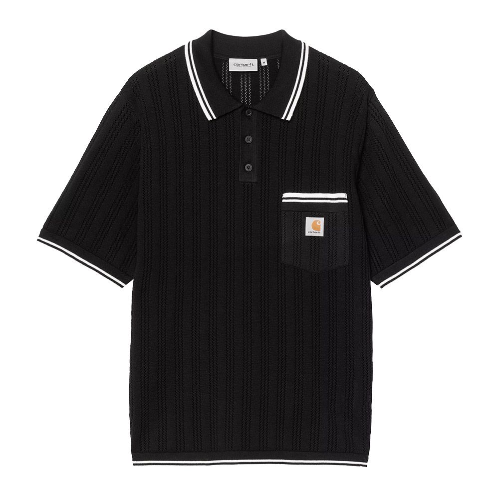 Polo Carhartt WIP S/S Ramsey Polo Black / Wax – vista frontale