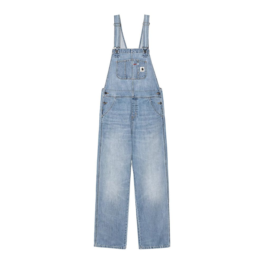 Salopette Carhartt WIP W' Bib Overall Straight Blue Burst Washed – vista frontale