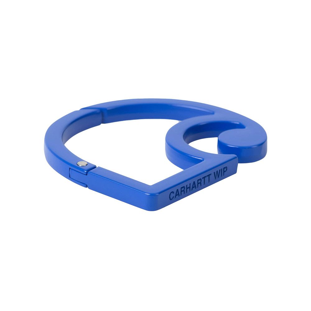 Moschettone Carhartt WIP C-Logo Carabiner Blue – vista frontale