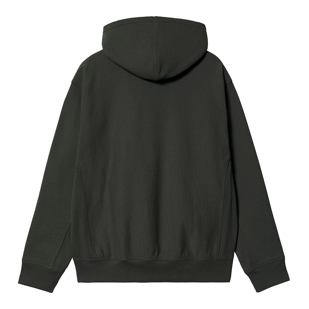 Felpa con cappuccio Carhartt WIP Hooded American Script Sweatshirt Raven – vista posteriore