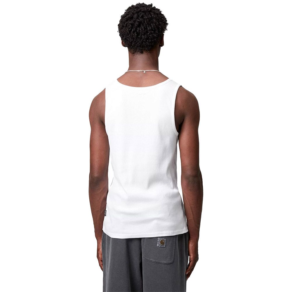 Canotta Carhartt WIP A-Shirt White – indossata vista posteriore