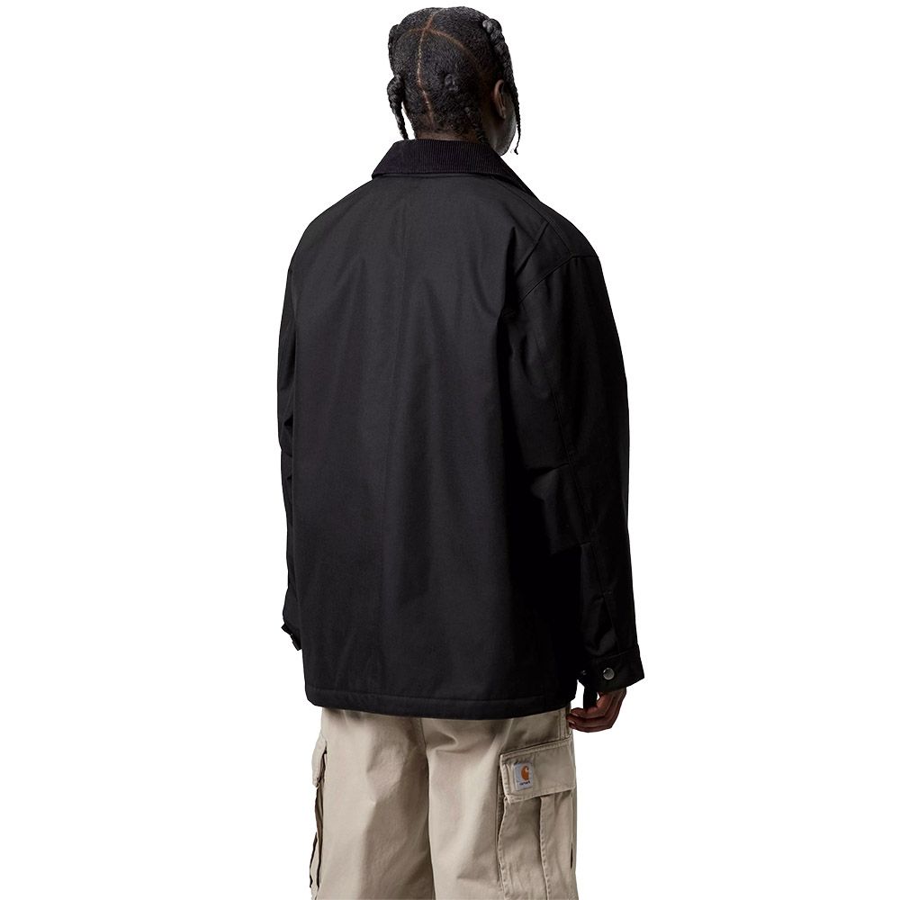 Cappotto Carhartt WIP Adair Coat Black / Black – indossato vista posteriore
