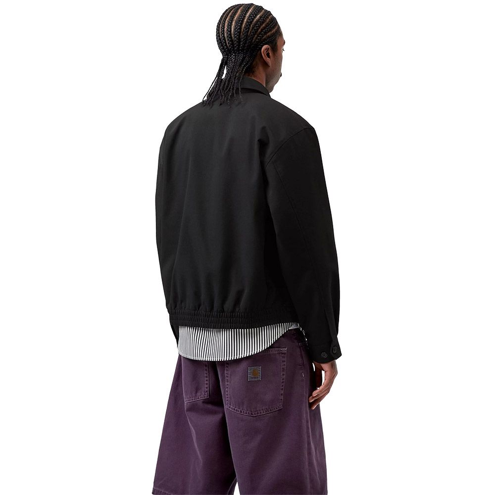 Giacca Carhartt WIP Neven Jacket Black / Graphite – indossata vista posteriore