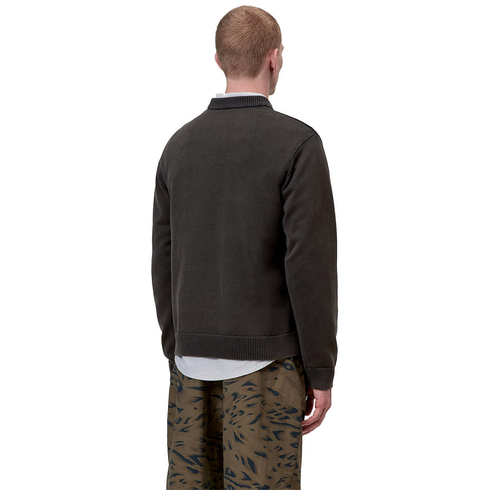 Maglione Carhartt WIP Kori Sweater Black / Garment Dyed – indossato vista posteriore