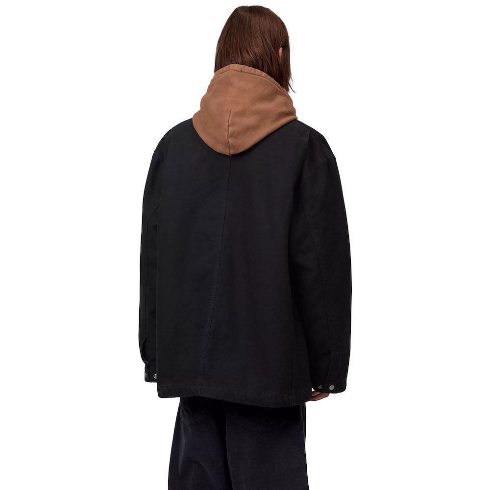 Giacca Carhartt WIP Lander Coat Black / Black – indossata vista posteriore