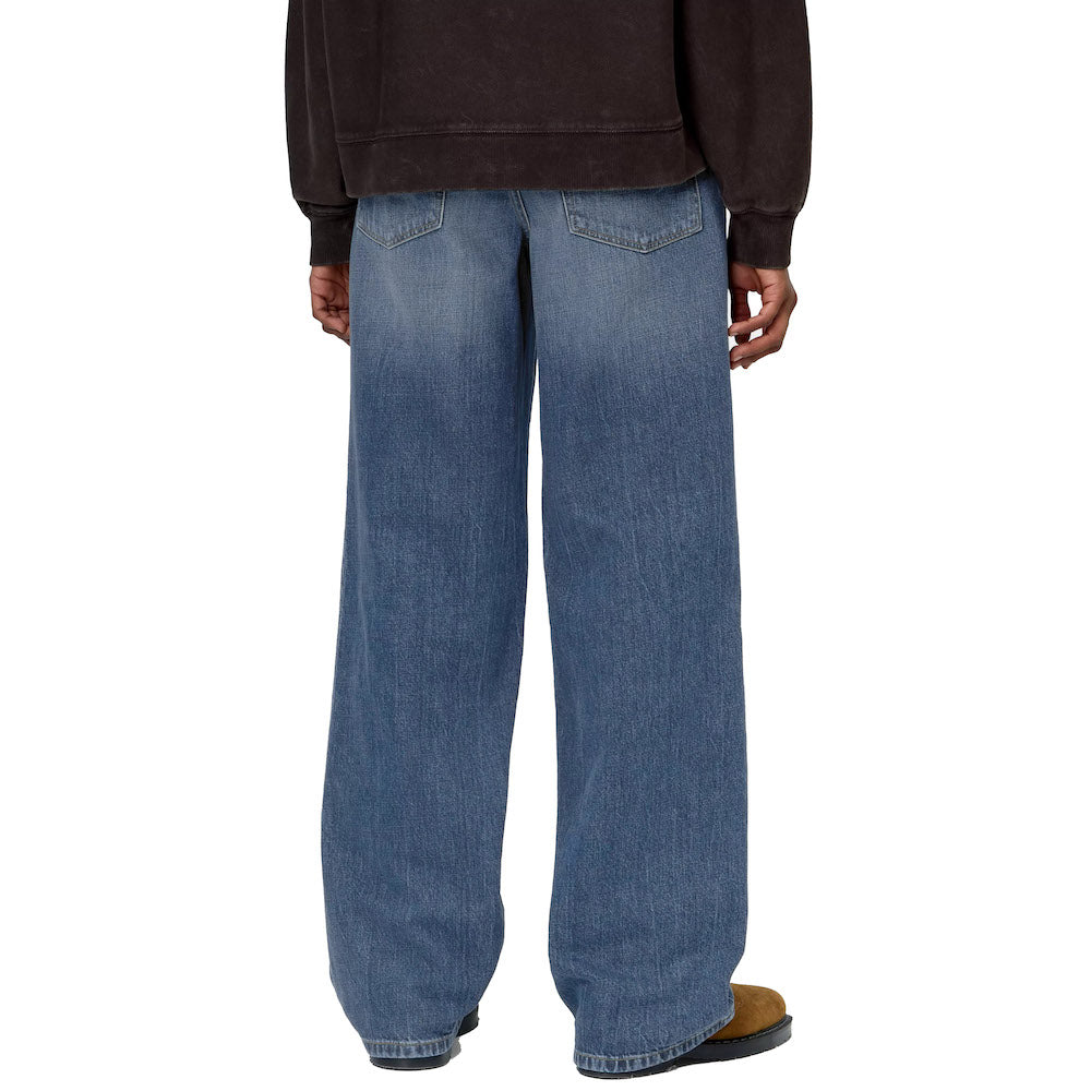 Jeans Carhartt WIP Women's Lavine Pant Blue / Marble Used Wash – indossati vista posteriore