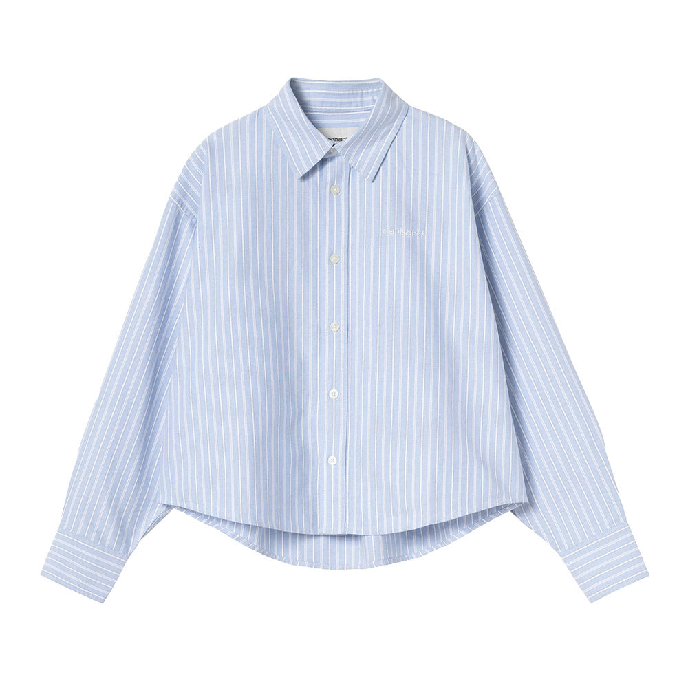 Camicia Carhartt WIP Women's L/S Kanan Shirt Kanan Stripe / Bleach – vista frontale