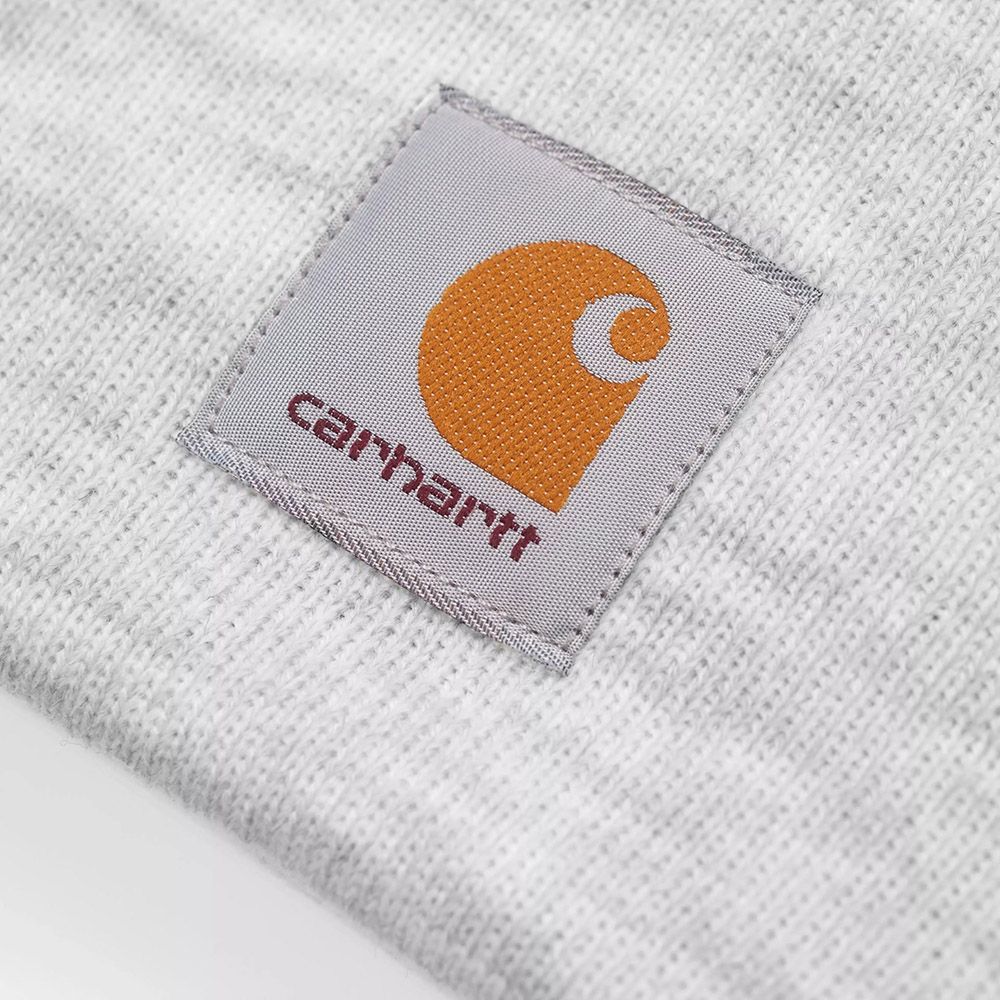 Berretto Carhartt WIP Acrylic Watch Hat Ash Heather – dettaglio dell'etichetta
